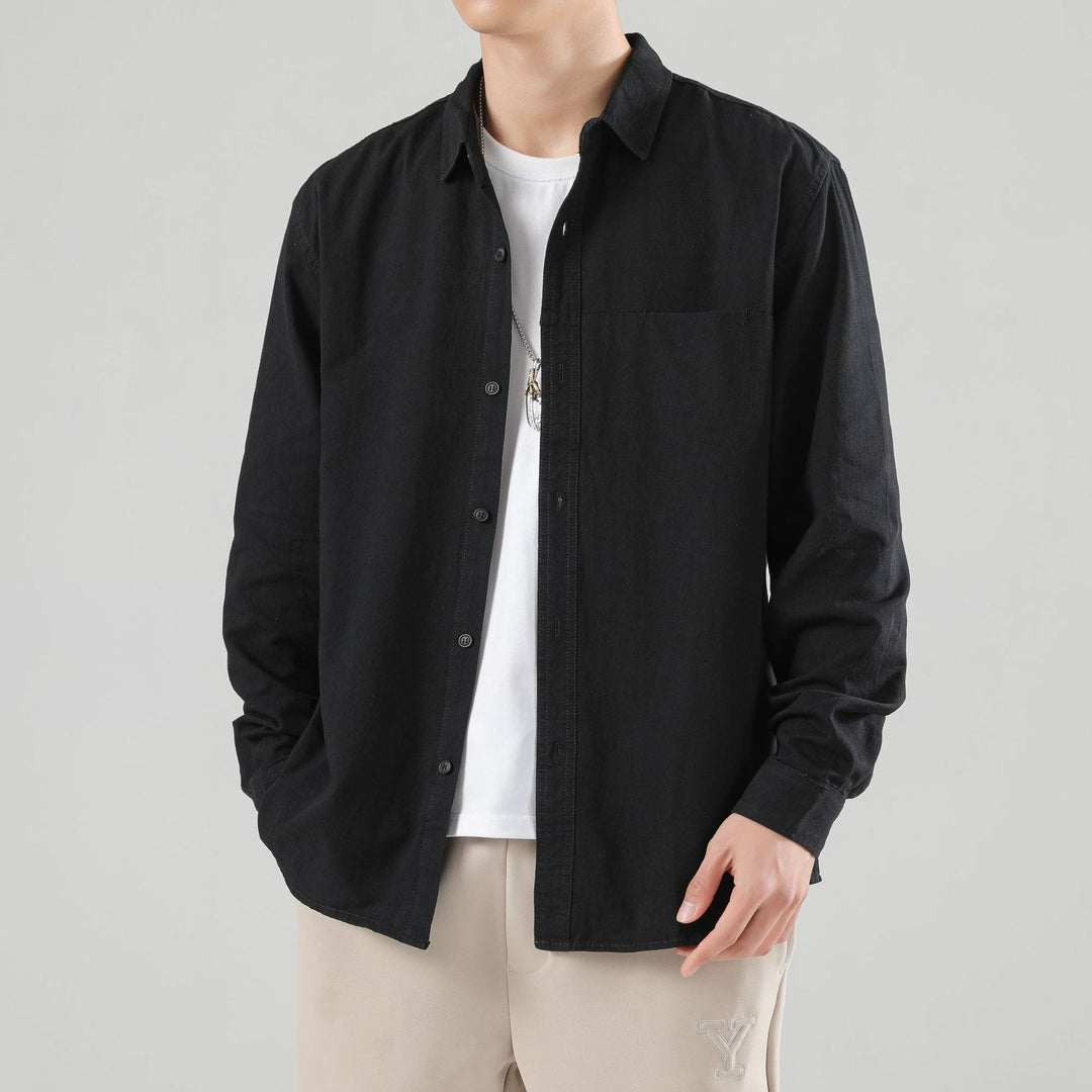 Men's Loose Overshirt with Chest Pocket and Light Texture Hudson & Parker