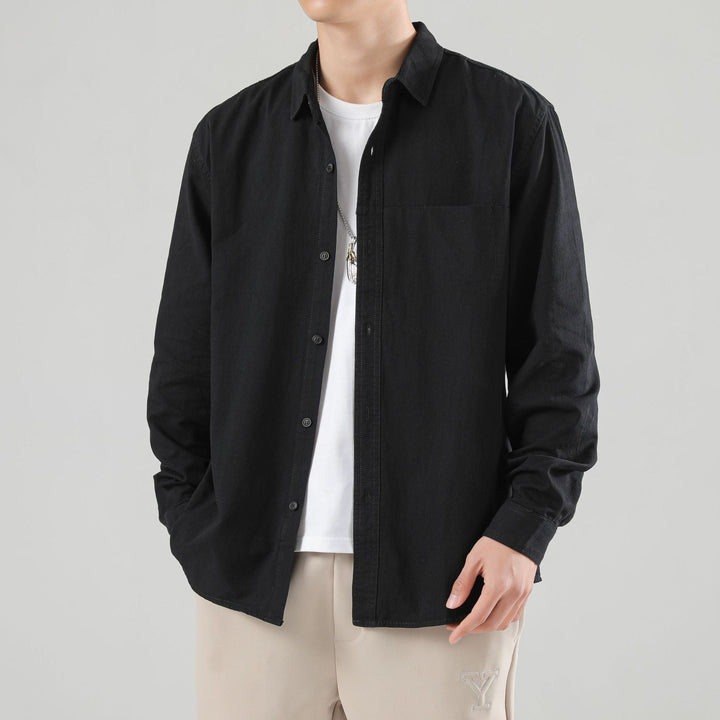 Men's Loose Overshirt with Chest Pocket and Light Texture Hudson & Parker