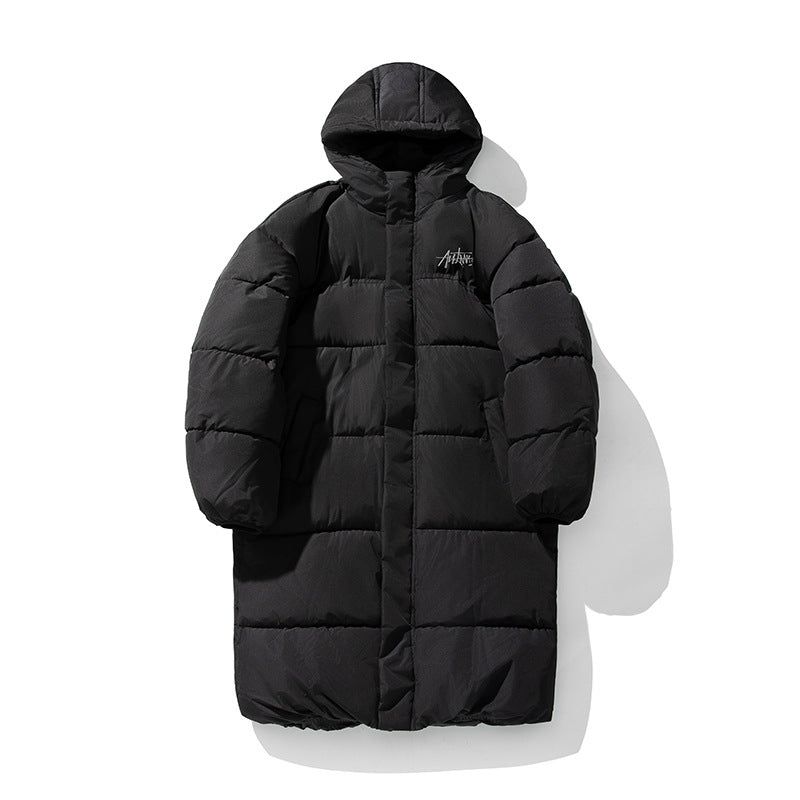 Unisex Longer Boxy Quilted Coat with Hood, Thermal Insulation and Adjustable Hem Hudson & Parker