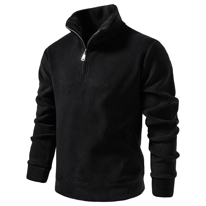 Men's Fleece Half-Zip Pullover with Standing Collar and Soft Microfleece Hudson & Parker