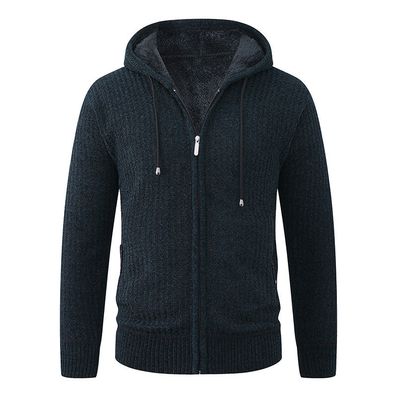 Men's Hoodie Cardigan with Teddy Lining and Full Zip Hudson & Parker