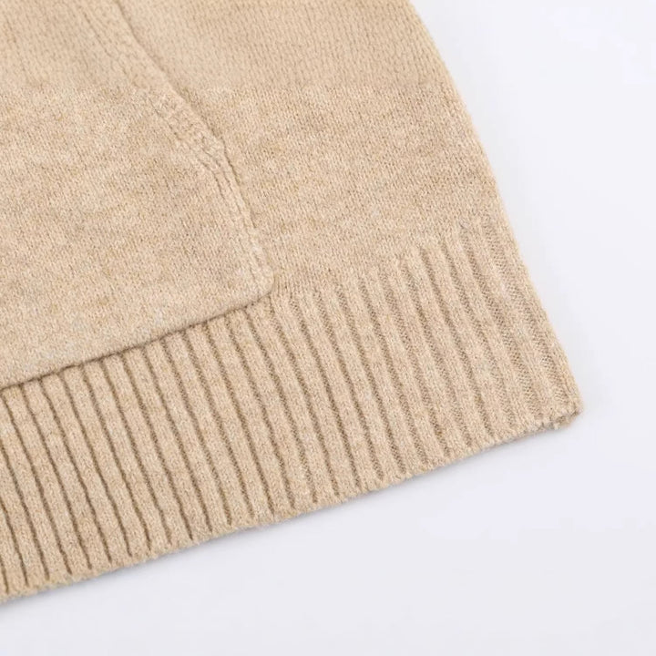 Women's Oversized Knit Hoodie Jacket with Zipper and Kangaroo Pockets Hudson & Parker
