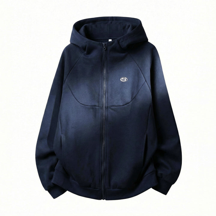 Unisex Oversize Hooded Sweat Jacket with Zipper and Padded Structure Hudson & Parker