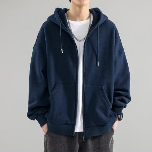 Men's oversized hoodie jacket with full zip, double-layer hood, and kangaroo pockets Hudson & Parker