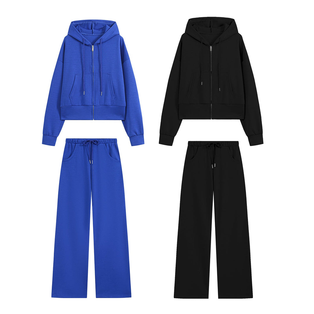 Women's Cropped Zip Hoodie with Hood, Kangaroo Pocket and Tailored Hem Hudson & Parker