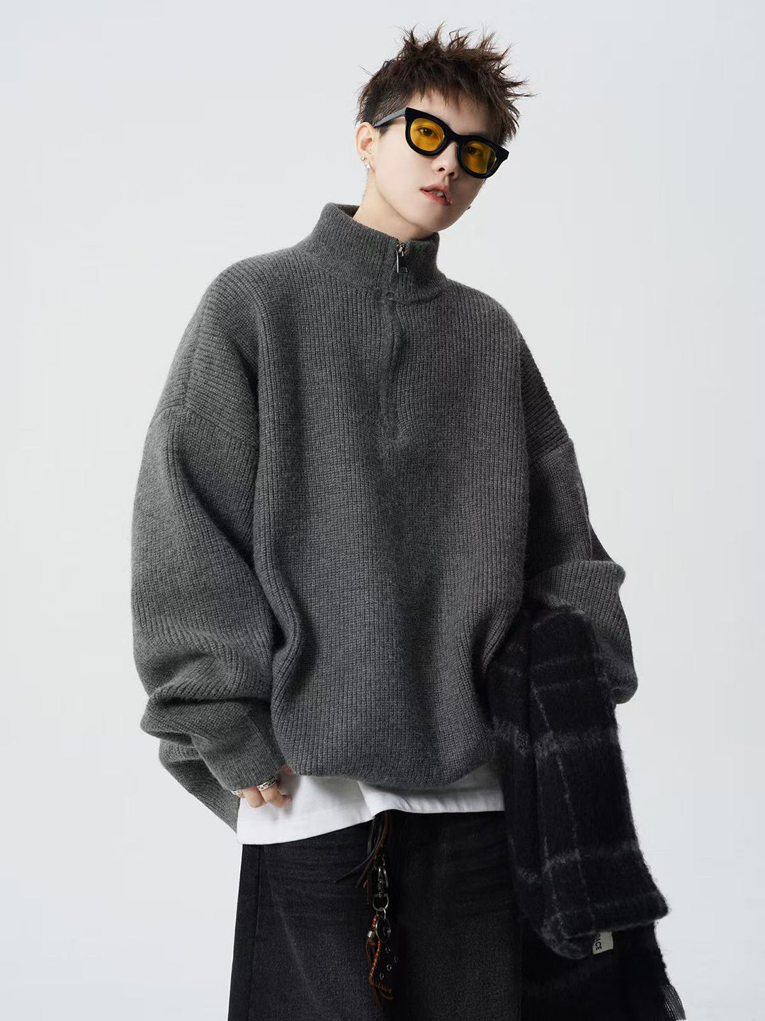Women's Urban Oversized Sweater with Stand-up Collar Hudson & Parker
