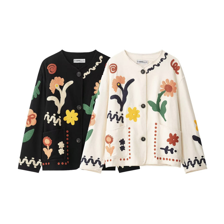 Women's Oversize Sweatshirt with Floral Chenille Embroidery Hudson & Parker