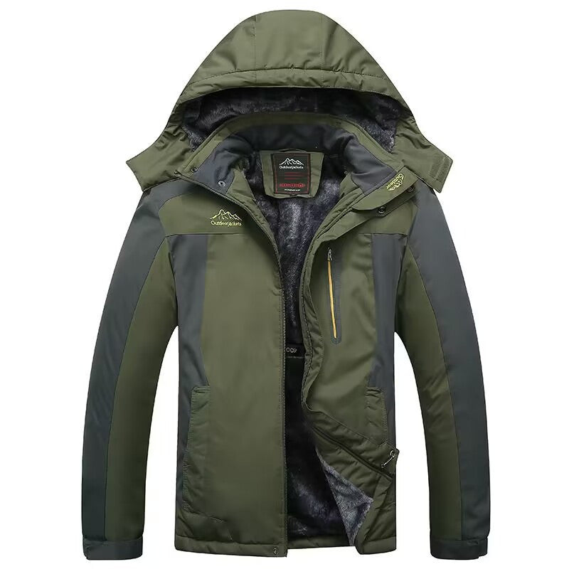Men's thermally insulated outdoor functional jacket with teddy fleece lining Hudson & Parker