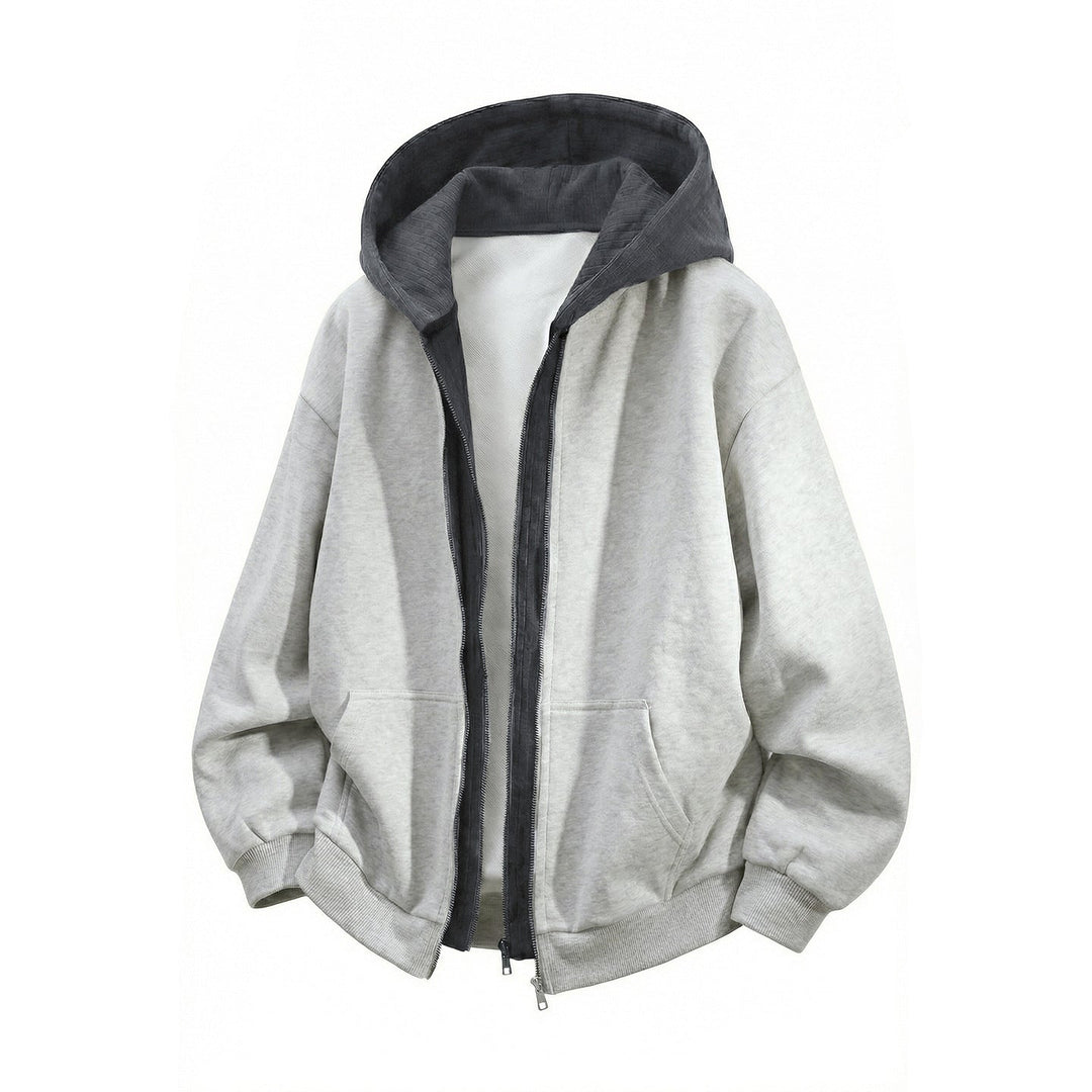 Unisex Oversized Hoodie with Double Zipper and Kangaroo Pocket Hudson & Parker