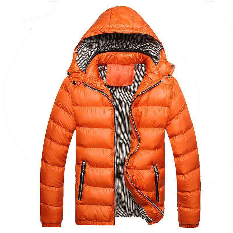 Men's Lightweight Padded Jacket with Hood, Thermal Insulation and Striped Lining Hudson & Parker