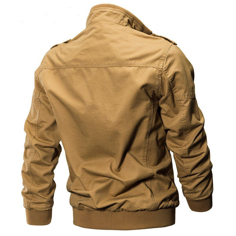 Men's Insulated Canvas Field Jacket with Teddy Lining and Shoulder Flaps Hudson & Parker
