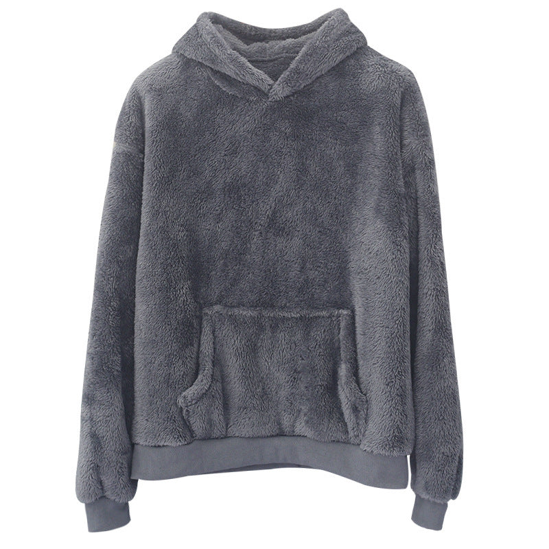 Unisex nan cozy teddy fleece hoodie with oversized fit and kangaroo pocket Hudson & Parker