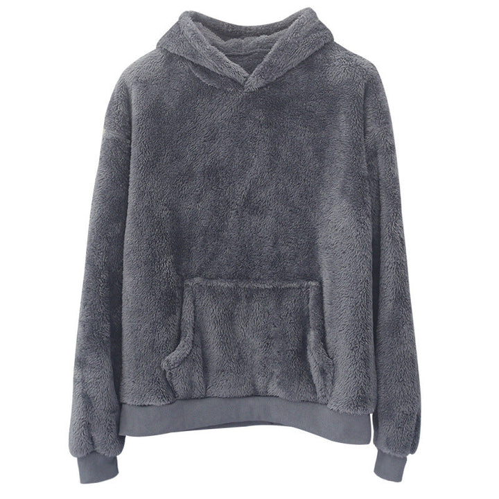 Unisex nan cozy teddy fleece hoodie with oversized fit and kangaroo pocket Hudson & Parker
