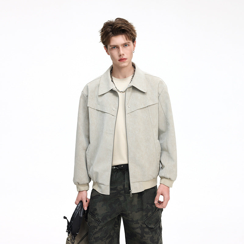 Men's Lightweight Harrington Jacket in Overshirt Style with Ribbed Cuffs Hudson & Parker