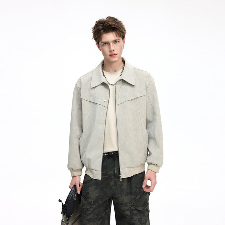 Men's Lightweight Harrington Jacket in Overshirt Style with Ribbed Cuffs Hudson & Parker