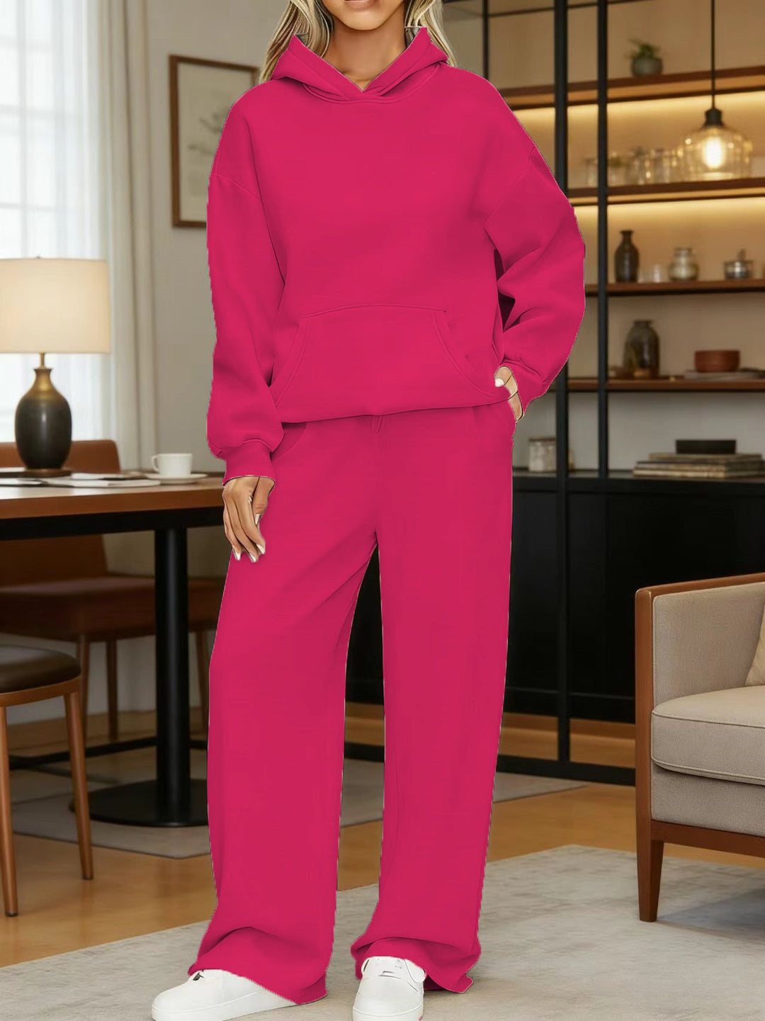 Women's cozy oversized hoodie and wide jogger pants set Hudson & Parker