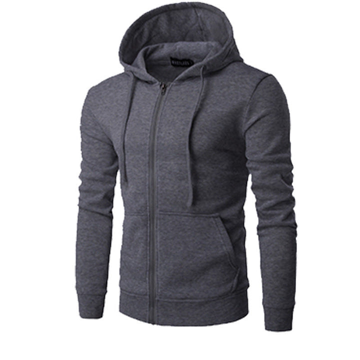 Men's slim-fit zip hoodie jacket with soft fleece lining and kangaroo pockets Hudson & Parker