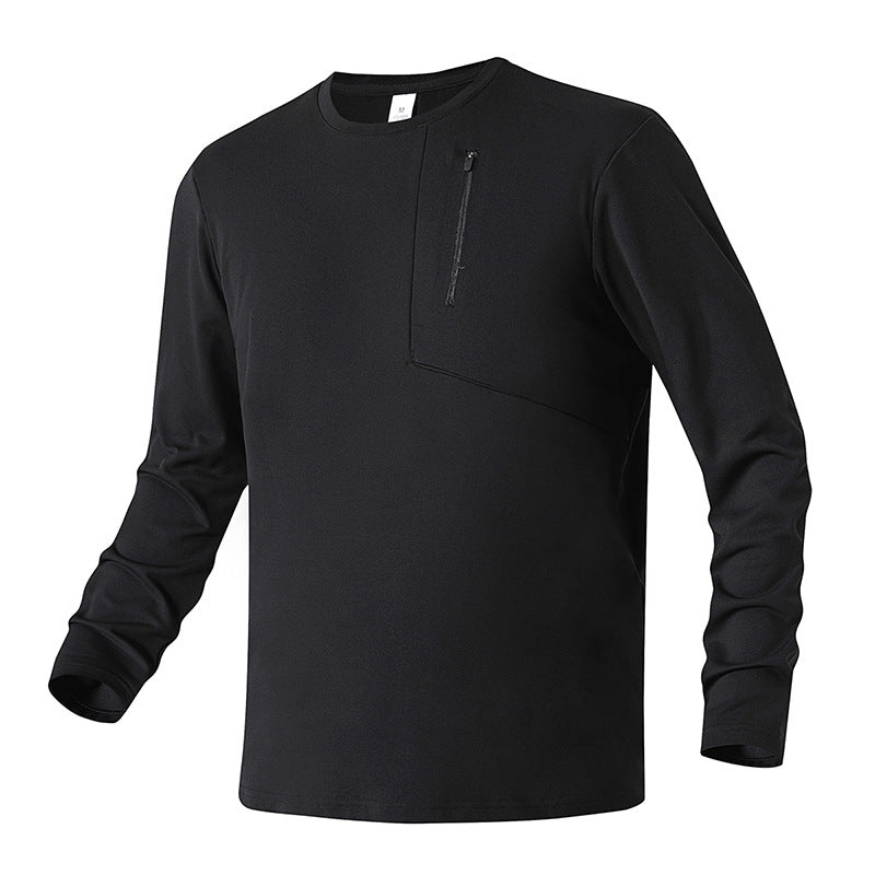 Unisex Oversize Long Sleeve Sweatshirt with Chest Zipper Pocket and Crew Neck Hudson & Parker