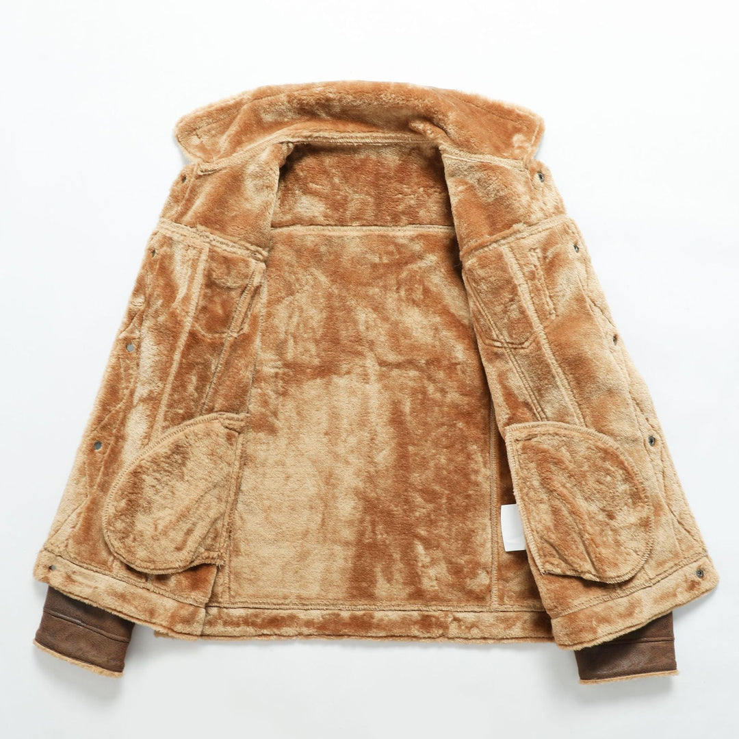 Men's suede imitation trucker jacket with Sherpa lining Hudson & Parker