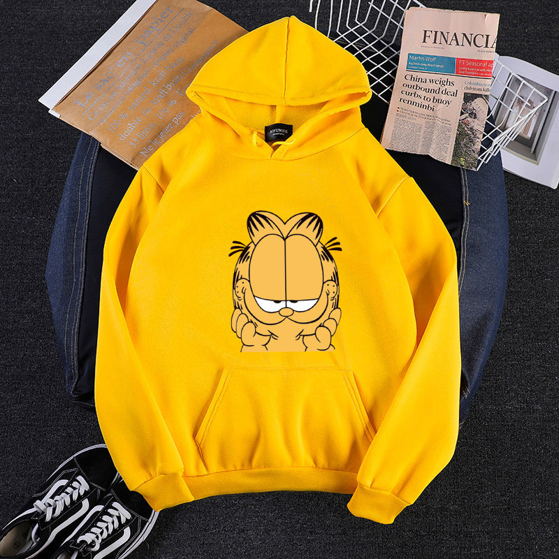 Unisex hooded sweatshirt with large comic face print, soft fleece lining and kangaroo pocket Hudson & Parker Fashion