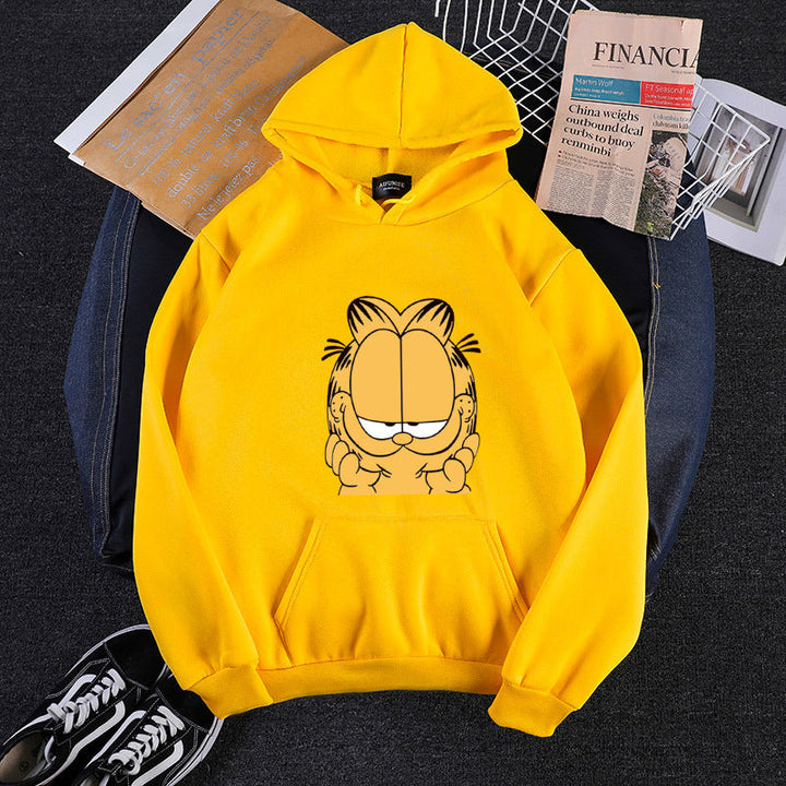 Unisex hooded sweatshirt with large comic face print, soft fleece lining and kangaroo pocket Hudson & Parker Fashion