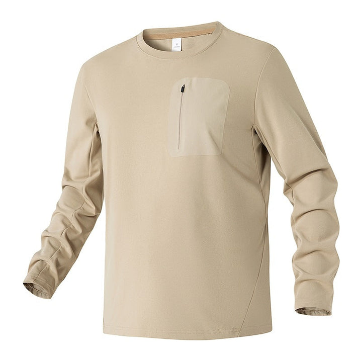 Unisex Oversize Long Sleeve Sweatshirt with Chest Zipper Pocket and Crew Neck Hudson & Parker
