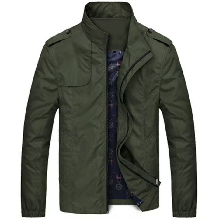 Men's Urban Windbreaker in Military Look with Stand Collar and Shoulder Flaps Hudson & Parker