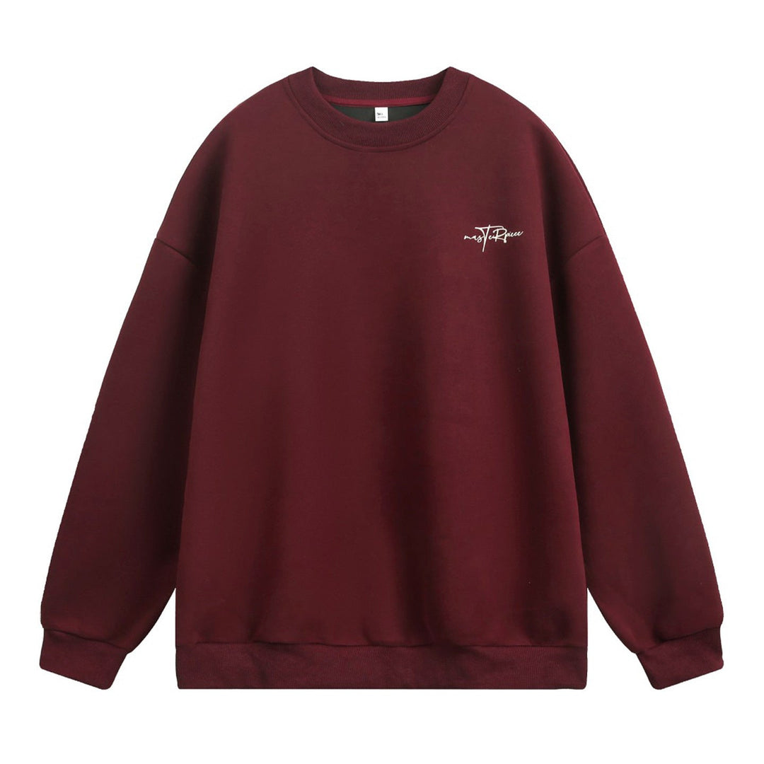 Unisex Boxy Sweatshirt with minimal script embroidery and ribbed hem Hudson & Parker