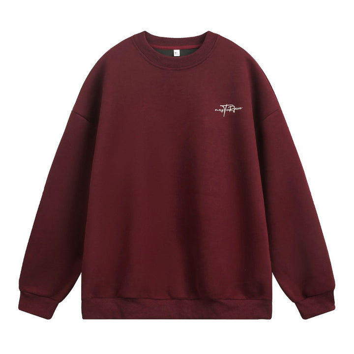 Unisex Boxy Sweatshirt with minimal script embroidery and ribbed hem Hudson & Parker