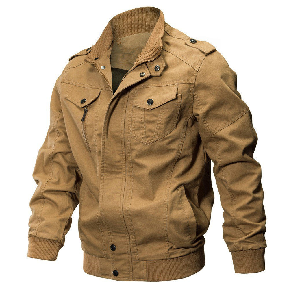 Men's field jacket in military style with stand-up collar, zipper, and ribbed cuffs Hudson & Parker