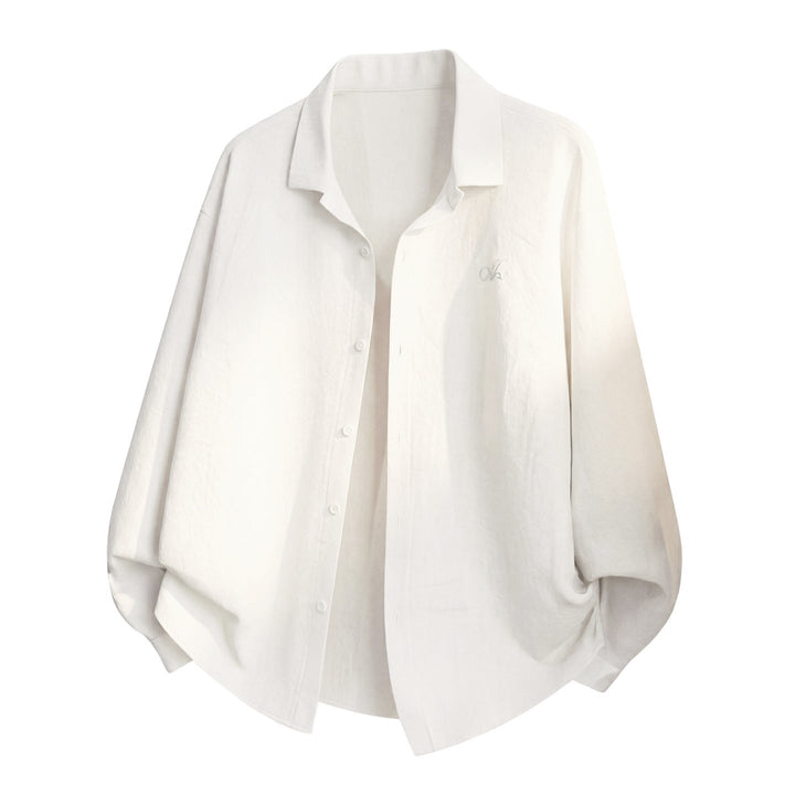 Unisex Oversize Shirt Jacket made of -linen mix with boxy cut and subtle chest embroidery Hudson & Parker