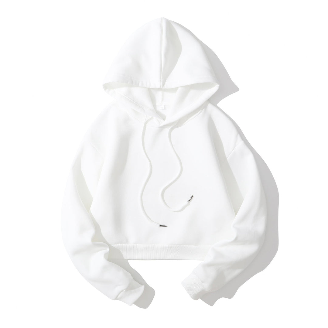Women's cropped hoodie with soft fleece interior and elastic ribbed hem Hudson & Parker