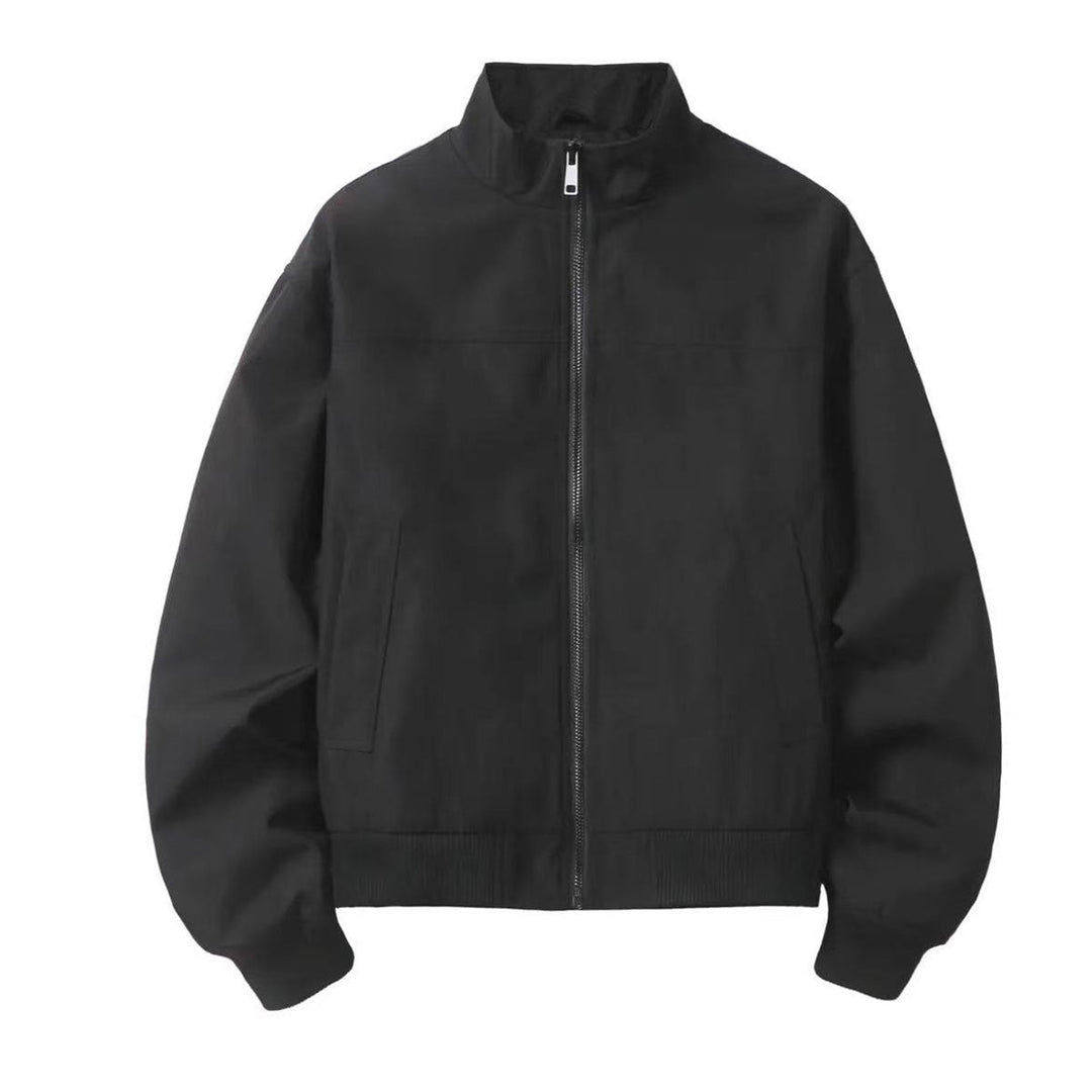 Men's Minimalist Utility Zip Bomber Jacket with High Collar and Concealed Pockets Hudson & Parker