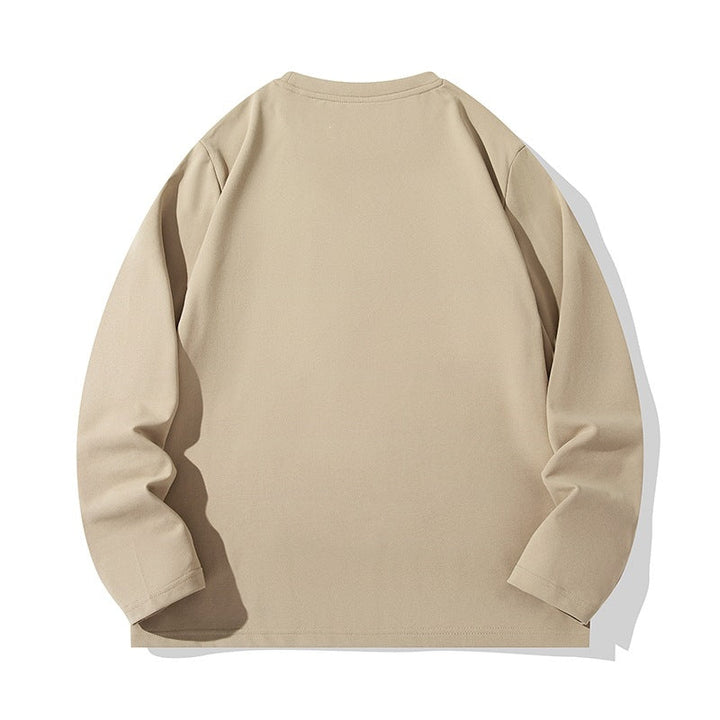 Unisex Oversize Long Sleeve Sweatshirt with Chest Zipper Pocket and Crew Neck Hudson & Parker