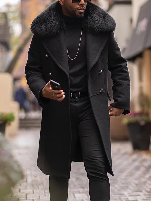 Men's Elegant Jacket with Faux Fur Collar Hudson & Parker