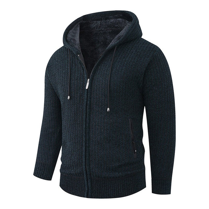 Men's Hoodie Cardigan with Teddy Lining and Full Zip Hudson & Parker
