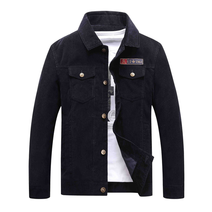 Men's trucker cord jacket with teddy lining and patch chest pockets Hudson & Parker