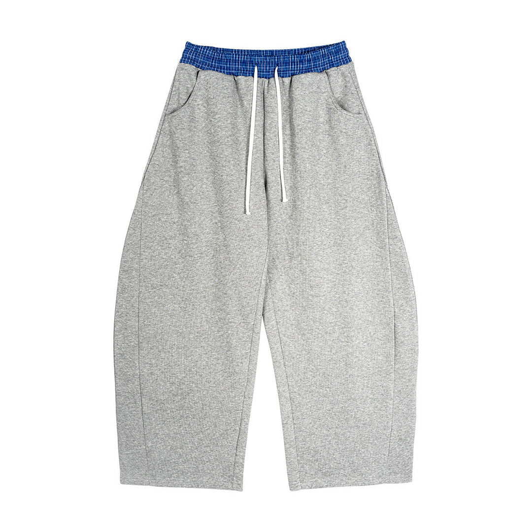 Women's Loose Cropped Sweatpants with Drop Crotch, Drawstring and Contrasting Waistband Hudson & Parker