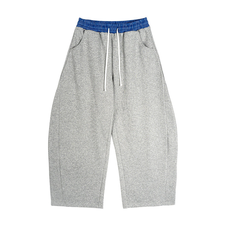 Women's Loose Cropped Sweatpants with Drop Crotch, Drawstring and Contrasting Waistband Hudson & Parker