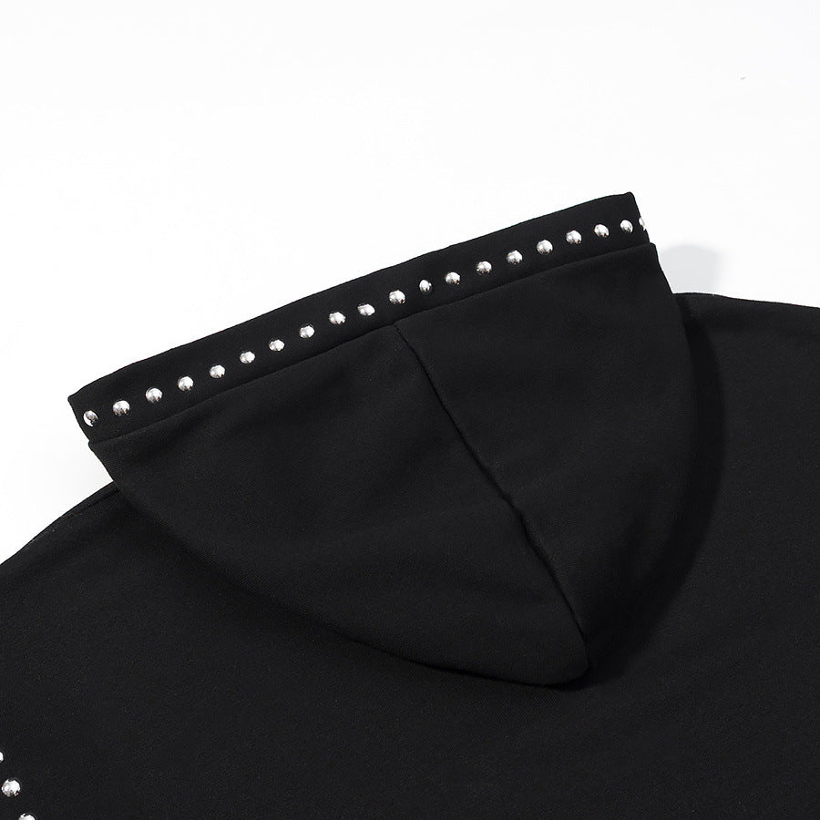 Women's Oversized Hoodie with Studded Trim and Ribbed Cuffs Hudson & Parker
