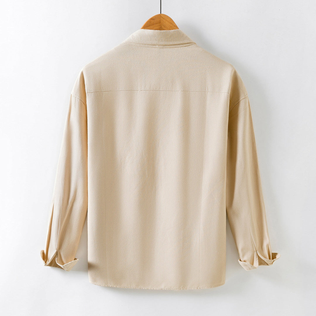 Men's Lightweight Overshirt-Jacket made of Linen Blend with Patch Pockets Hudson & Parker
