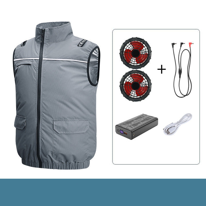 Unisex nan lightweight cooling work vest with integrated fans and external battery Hudson & Parker