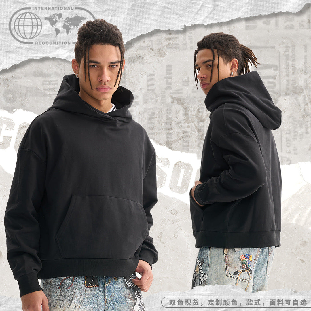 Women Wide Cut Hoodie with Cropped Hem and Kangaroo Pocket Hudson & Parker