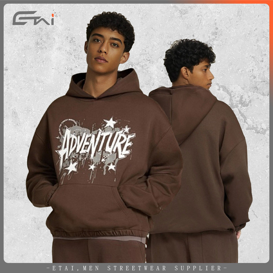 Unisex Oversized Hoodie with large graphic print, kangaroo pocket and elastic hem Hudson & Parker