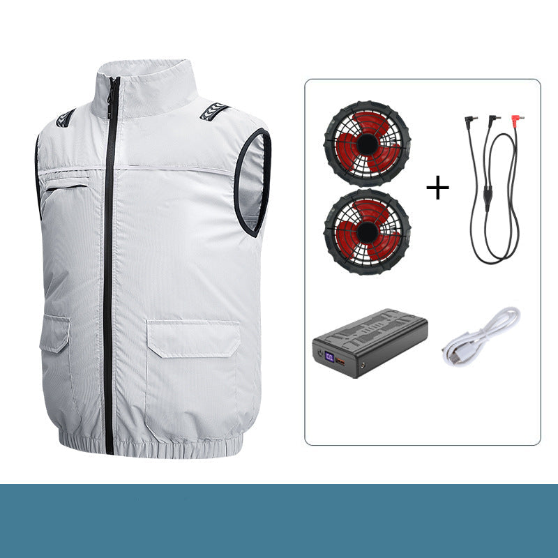 Unisex nan lightweight cooling work vest with integrated fans and external battery Hudson & Parker