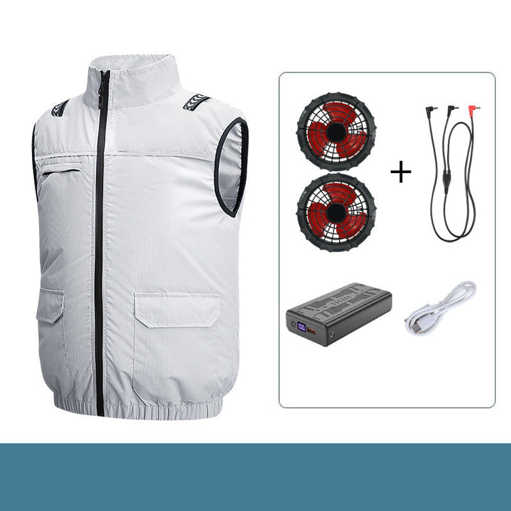 Unisex nan lightweight cooling work vest with integrated fans and external battery Hudson & Parker