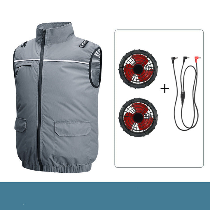 Unisex nan lightweight cooling work vest with integrated fans and external battery Hudson & Parker