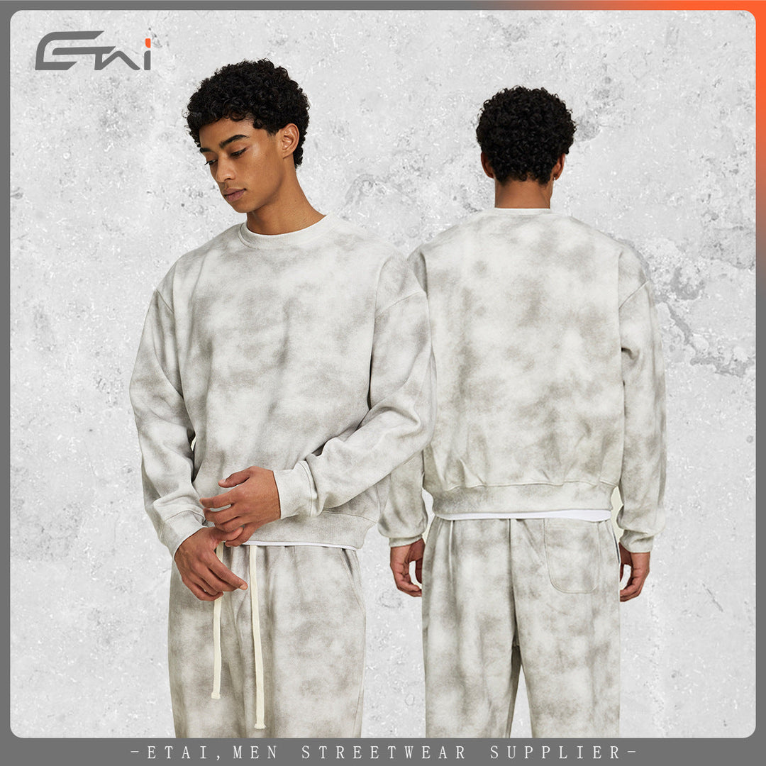 Unisex Oversize Sweatshirt with washed fog look and round neck Hudson & Parker