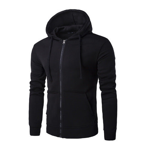 Men's slim-fit zip hoodie jacket with soft fleece lining and kangaroo pockets Hudson & Parker