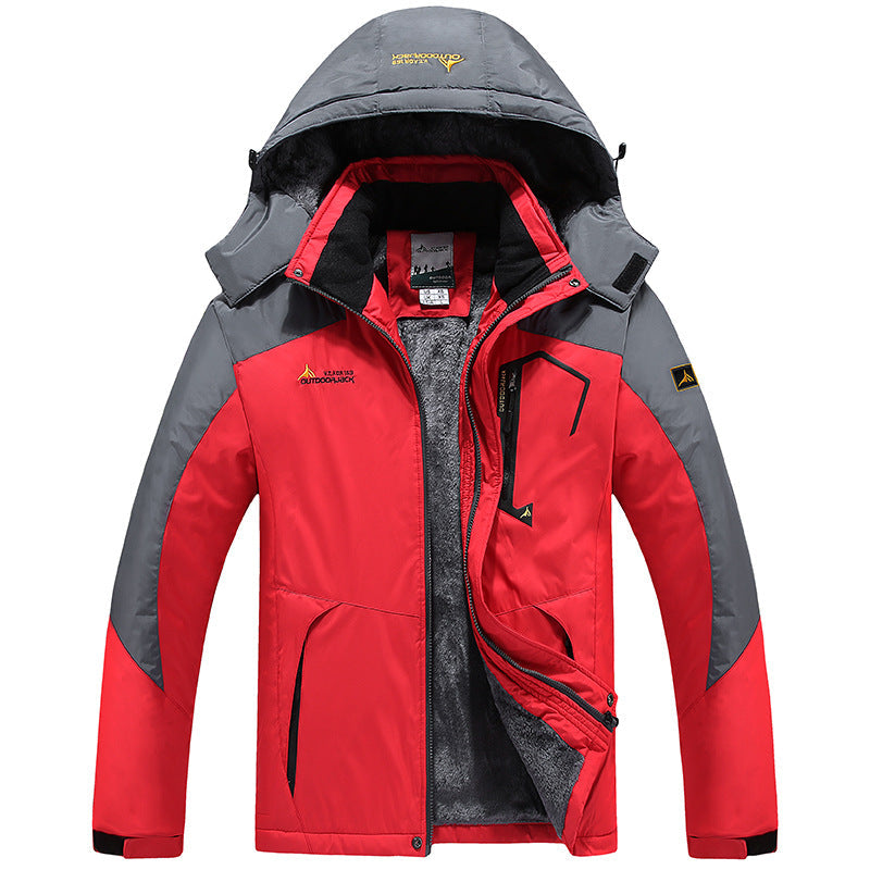 Men's Modular Thermal Outdoor Jacket with Teddy Fleece and Removable Hood Hudson & Parker